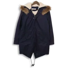 NATURAL BEAUTY BASIC ナチュラルビューティーベーシック 秋冬 リアル ファー★ モッズ コート Sz.M レディース 紺