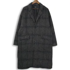 Beno ベノ 秋冬★ グレンチェック チェスター コート ロングコート Sz.L メンズ グレー