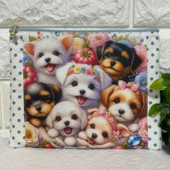 ハンドメイド・ポーチ・パグ・パネル生地・犬・いぬ・リバティ - メルカリ