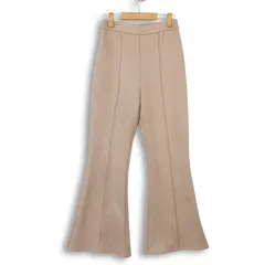 MURUA ムルーア 秋冬 ストレッチ★ フレア ブーツカット センタープレス パンツ Sz.F レディース ベージュ
