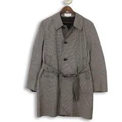 EDIFICE エディフィス 秋冬 リバーシブル★ ウール ストレッチ 千鳥柄 ステンカラー コート Sz.44 メンズ ブラック グレー