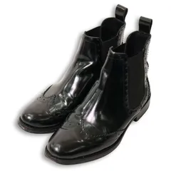 イタリア製★ FABIO RUSCONI ファビオルスコーニ 秋冬★ 本革 レザー サイドゴア ショートブーツ Sz.35 レディース 黒