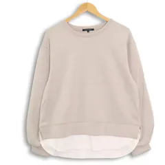 【新品 未使用】 AQUAHISTORY アクアヒストリー 秋冬 ストレッチ レイヤード風 トレーナー プルオーバー Sz.L レディース