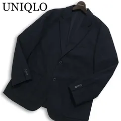 UNIQLO ユニクロ 秋冬★ ウールライク コンフォート 2B テーラード ジャケット Sz.XL メンズ 紺 ネイビー 大きいサイズ