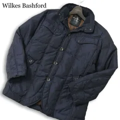 Wilkes Bashford タカキュー 秋冬★ チェック柄 フード収納 トラベル ダウン ジャケット Sz.M メンズ 紺 ネイビー