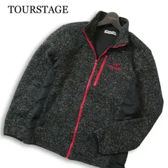 TOURSTAGE ツアーステージ ゴルフ 秋冬 裏起毛 ニット★ フリース フルジップ ジャケット ブルゾン Sz.M メンズ グレー