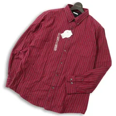 【新品 未使用】 Ito Yokado イトーヨーカドー 長袖 ストライプ ボタンダウン フランネル シャツ Sz.LL メンズ 大きいサイズのサムネイル