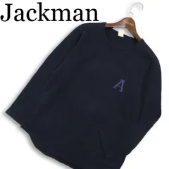 Jackman ジャックマン タナベメリヤス JM5692 通年 A刺繍★ 長袖 カットソー ロンTシャツ Sz.S　メンズ ネイビー 日本製のサムネイル