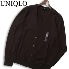 【新品 未使用】 UNIQLO ユニクロ 秋冬 エクストラファインメリノ ウール100％★ ニット カーディガン 羽織り Sz.L メンズ