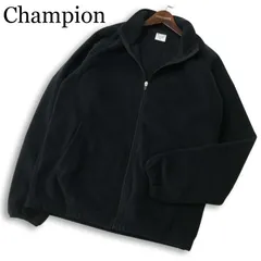 Champion チャンピオン 秋冬 フリース★ ジャケット ブルゾン Sz.LL メンズ 黒 大きいサイズ