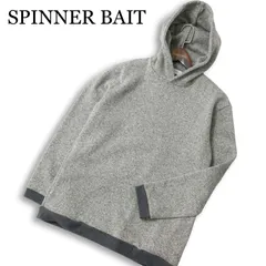 SPINNER BAIT スピナーベイト 秋冬 裏起毛★ ニット パーカー フーディー プルオーバー Sz.42 メンズ グレー 日本製