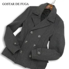 GOSTAR DE FUGA ゴスタール ジ フーガ 秋冬★ 刻印ボタン メルトン ウール  Pコート Sz.44 メンズ 灰 グレーのサムネイル