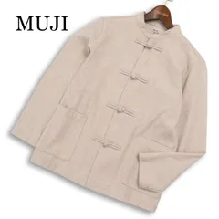 MUJI 無印良品 秋冬★ 長袖 フランネル カンフー チャイナ シャツ ジャケット Sz.XXS-XS レディースのサムネイル