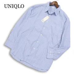 【新品 未使用】 UNIQLO ユニクロ 通年★ EFCブロード ストライプ 長袖 シャツ Sz.XL メンズ 大きいサイズ