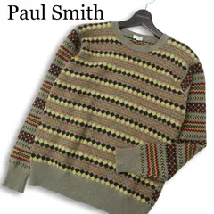 Paul Smith ポールスミス メインライン★ 秋冬 カシミヤ混 ウール★ ジャガード セーター ニット Sz.M メンズ