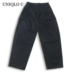 【25SS】 UNIQLO U ユニクロ ユー ルメール 通年 タック テーパード ワイド パンツ スラックス Sz.73cm メンズ 黒