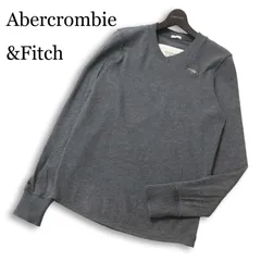 Abercrombie&Fitch アバクロンビー＆フィッチ 通年 トナカイ刺繍★ Vネック 長袖 カットソー ロンTシャツ Sz.M メンズ 灰