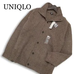 新品 23AW UNIQLO ユニクロ スフレヤーン ウール混 スタンドカラー ニット カーディガン Sz.4XL メンズ 大きいサイズ 未使用