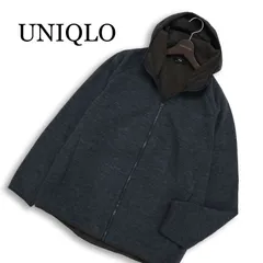 UNIQLO ユニクロ 秋冬 裏起毛★ ブロックテック フリース パーカー Sz.XL メンズ グレー 大きいサイズ