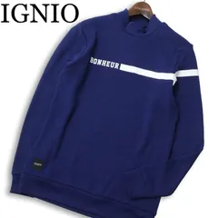 【新品 未使用】 IGNIO イグニオ ゴルフ 通年★ プリント 長袖 モックネック シャツ トレーナー Sz.M メンズ ネイビー