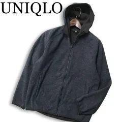 UNIQLO ユニクロ 秋冬 裏起毛★ ブロックテック フリース パーカー Sz.S メンズ 灰 グレー