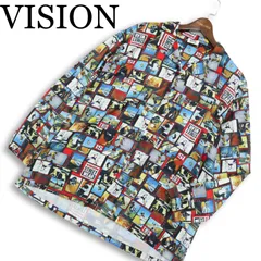 VISION STREET WEAR ヴィジョンストリートウェア  フォト 総柄★ 長袖 オープンカラー シャツ Sz.LL　メンズ 大きいサイズ