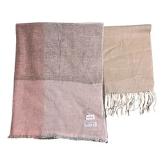   フルラ FURLA 2点セット(ストール、マフラー) 可愛い 上品 上質 日常ファッション《ストール》ピンク ライトピンク ブラウン系　カシミア100% 《マフラー》ベージュ 品質表示なし  【RE347】