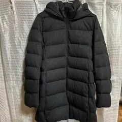 ダークグレーフード付きダウンコートL