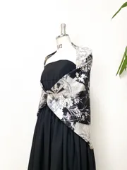 着物リメイク羽織物ストールショールフリーサイズ大人可愛いストール送料無料ハンドメイド着物リメイク羽織物NO.6100