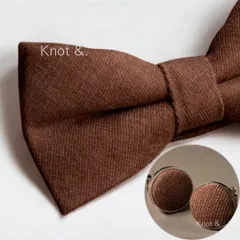 1-1dl 蝶ネクタイ カフス ポケットチーフ 3点セット | ブラウン 無地  メンズ 結婚式 | オレンジ イエロー ネイビー グレイ グリーン