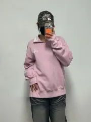 MLB ニューヨーク・ヤンキース NY モノグラム ロゴ ピンク ハーフジップ スウェット