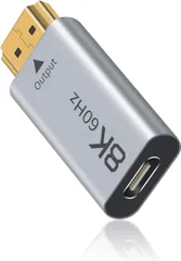 Duttek USB C HDMIアダプタ、USBタイプCメスHDMIオス変換アダプタ、Thunderbolt 3/4 to HDMI2.1アダプタ対応8K@60Hz解像度 iPhone 16,15シリーズ、MacBookに対応 R1235