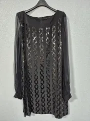 ジェシーニューヨーク スパンコールバイカラー シルクワンピース 55