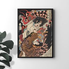 A3사이즈 카가와 쿠니요시 포스터 미즈키덴 다이키 귀명 우키요에 무사 그림 일본화 일본식 아트 포스터 쿠니요시 (rossografico 31-100543_a3)