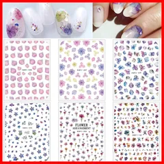 Sucodver ネイルシール 花 紫陽花 ネイルステッカー アジサイ 花びら 花柄 梅雨 パープル系 春 夏 DIY 6枚セット