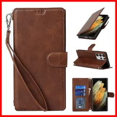 for Galaxy S21 Ultra ケース手帳型 SCG11 SC-52B スマホケース PUレザー Pelanty ストラップ付き マグネット付き 横置きスタンド機能 カード収納 サムスン ギャラクシーS21 Ultra 財布型 携帯カバー 軽量薄型 