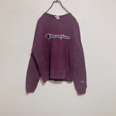 【リバースウィーブ】CHAMPION チャンピオン　ロゴ刺繍　パーカー　紫　えんじ　S相当