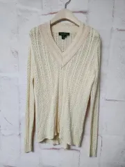 ローレン Ralph Lauren アイボリー Vネック ニット