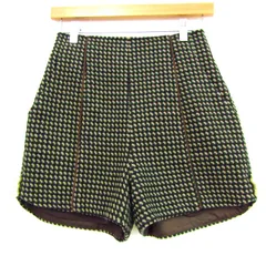 リリーブラウン ショートパンツ ボトムス キュロット ツイード パール レディース 1サイズ 緑×茶 LILY BROWN 【中古】