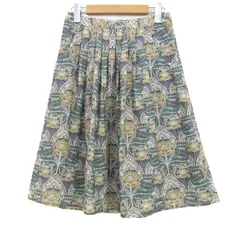 ローラアシュレイ フレアスカート 花柄 ボトムス レディース 7サイズ ネイビー×ピンク Laura Ashley 【中古】のサムネイル