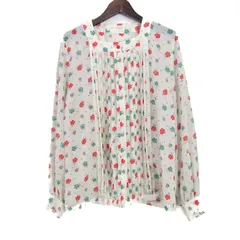ニナリッチ ブラウス シャツ 長袖 スクエアネック 花柄 トップス レディース 7サイズ ホワイト×レッド NINA RICCI 【中古】のサムネイル