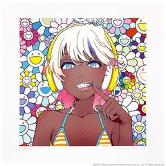 村上隆 × mebae「smile_03」ブルーヘアー／ピンクヘッドホン 村上隆 × mebae「smile_02」ブルーヘアー ピンクヘッドホン - メルカリ