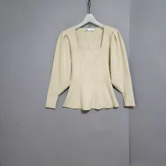 ZARA ザラ スクエアネック 可愛らしい ニット L n1010