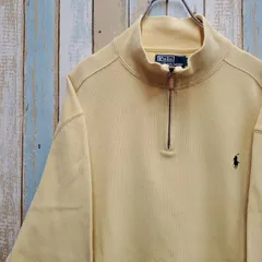 HA208☆ポロバイラルフローレン☆ハーフジップニットトーナー☆刺繍ロゴ☆XL