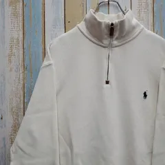 HA206☆ポロバイラルフローレン☆ハーフジップニットトレーナー☆刺繍ロゴ☆L