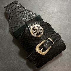 Gravy Leather ブラック パイソン 蛇革 バイカー長財布 栃木レザー