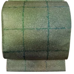 袋帯 秀品 関西仕立て 格子 緑 全通 正絹 【中古】