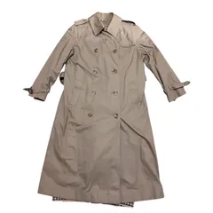  アクアスキュータム Aquascutum トレンチコート ステンカラーコート エポレット付 ダブルボタン ライナー付 ベージュ チェック ラグジュアリー 高級 カジュアル ビジネス イングランド製 イギリス レディース サイズ表記なし  【RE347】