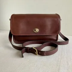 80s Vintage Coach Compartment Bag Mahogany Leather Shoulder Bag USA