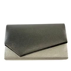 【美品】 和装バッグ 優品 フォーマル 2WAY 幾何学模様 銀彩 銀色 正絹 和装小物  【中古】